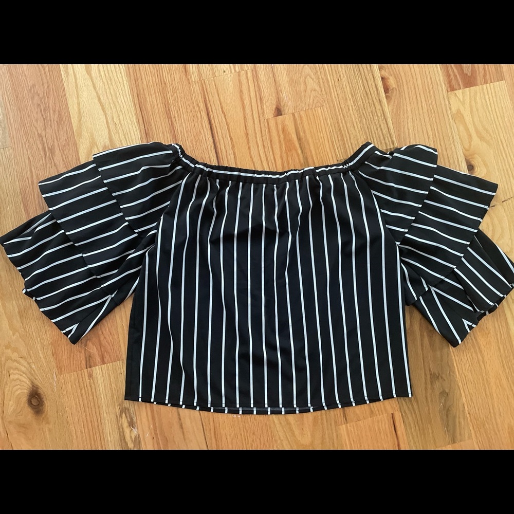 Off the shoulder striped top